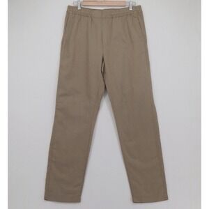 NEW H&M LOGG Womens Size S Khaki Tan Linen Cotton Blend Elastic Waist Pants‎